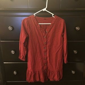 Maroon button up shirt